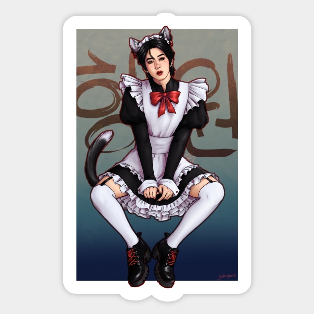 Maid Catboy Sticker by galaxywik